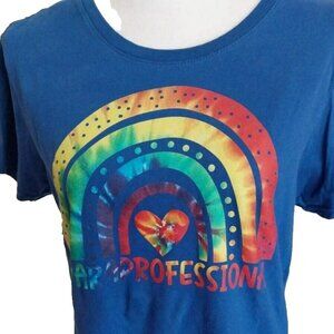 PARAPROFESSIONAL Teaching Para Squad Autism Awareness Rainbow Tie Dye T-Shirt